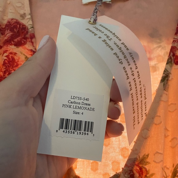 NWT LoveShackFancy Carlton Dress Pink Lemonade size 4 - Picture 5 of 8